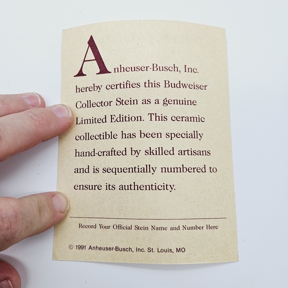 ANHEUSER BUSCH | Budweiser Archives Series limited ed. collector stein #18225 - Picture 10 of 11